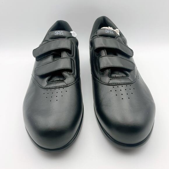 SAS Womens Me Too Adjustable Comfort Shoe US 11.5 WWW EU 42 Black Leather NIB - Picture 6 of 12